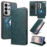 Custodia per telefono in ecopelle vegana con texture in pelle bovina, protezione RFID, rimovibile e magnetica 2 in 1., For Galaxy S26+ 5G, For Galaxy S26 Ultra 5G, For Galaxy S26 5G, For Galaxy S25 FE 5G