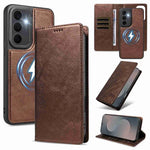 Custodia per telefono in ecopelle vegana con texture in pelle bovina, protezione RFID, rimovibile e magnetica 2 in 1., For Galaxy S26+ 5G, For Galaxy S26 Ultra 5G, For Galaxy S26 5G, For Galaxy S25 FE 5G