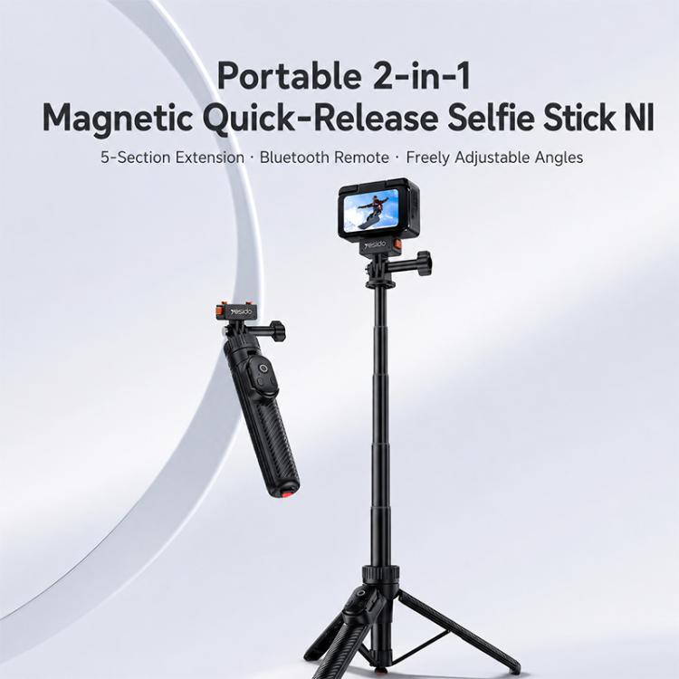 Yesido SF38 Portable 2 in 1 Magnetic Quick-Release Selfie Stick NI