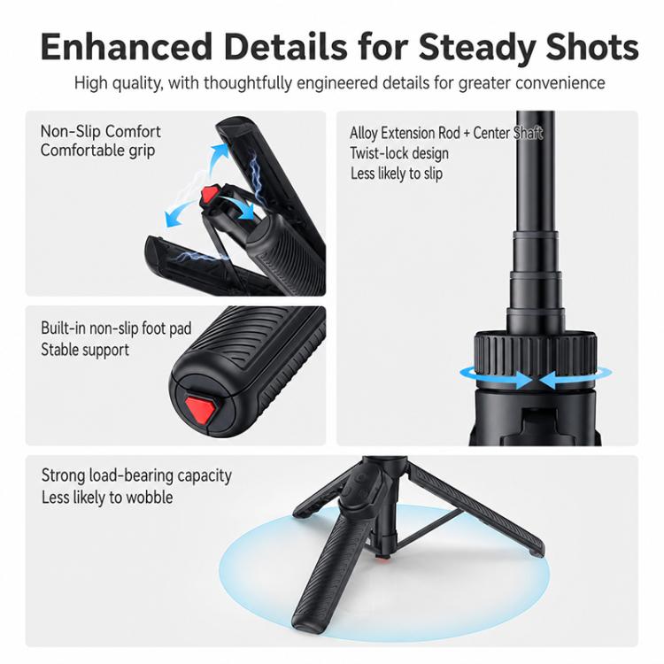 Yesido SF38 Portable 2 in 1 Magnetic Quick-Release Selfie Stick NI