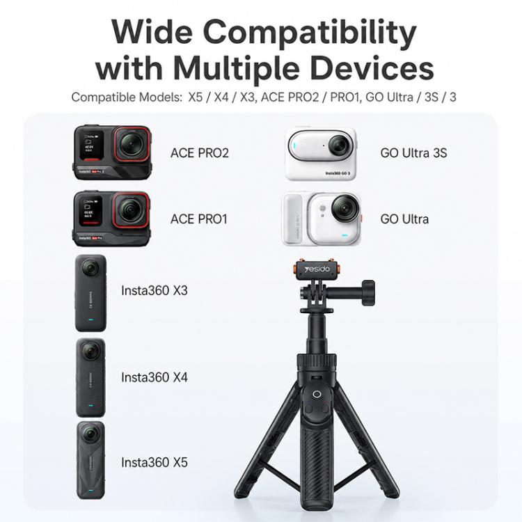 Yesido SF38 Portable 2 in 1 Magnetic Quick-Release Selfie Stick NI