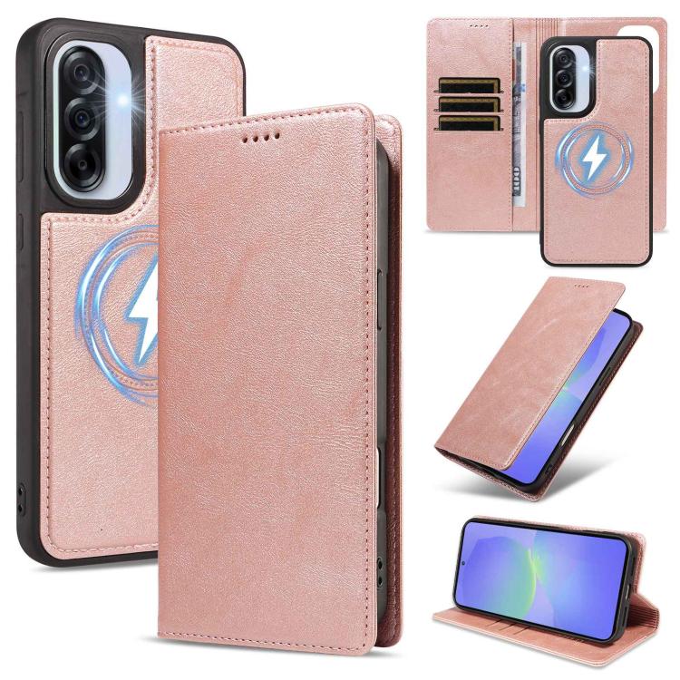 Custodia per telefono in ecopelle vegana con texture in pelle bovina, protezione RFID, rimovibile e magnetica 2 in 1., For Galaxy A17 5G, For Galaxy A26 5G, For Galaxy A36 5G, For Galaxy A16 5G