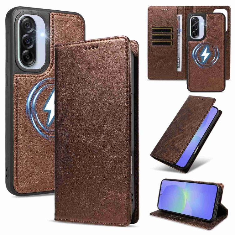 Custodia per telefono in ecopelle vegana con texture in pelle bovina, protezione RFID, rimovibile e magnetica 2 in 1., For Galaxy A17 5G, For Galaxy A26 5G, For Galaxy A36 5G, For Galaxy A16 5G