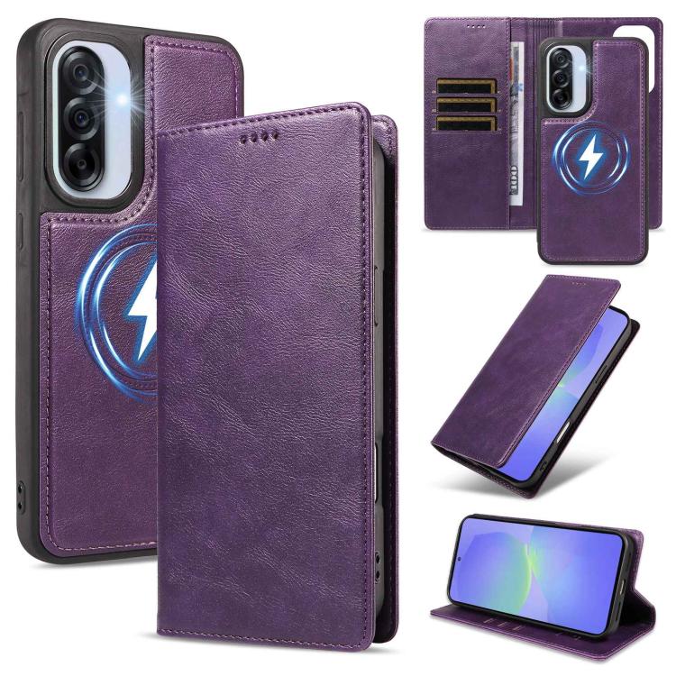 Custodia per telefono in ecopelle vegana con texture in pelle bovina, protezione RFID, rimovibile e magnetica 2 in 1., For Galaxy A17 5G, For Galaxy A26 5G, For Galaxy A36 5G, For Galaxy A16 5G