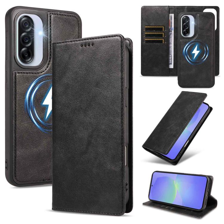 Custodia per telefono in ecopelle vegana con texture in pelle bovina, protezione RFID, rimovibile e magnetica 2 in 1., For Galaxy A17 5G, For Galaxy A26 5G, For Galaxy A36 5G, For Galaxy A16 5G