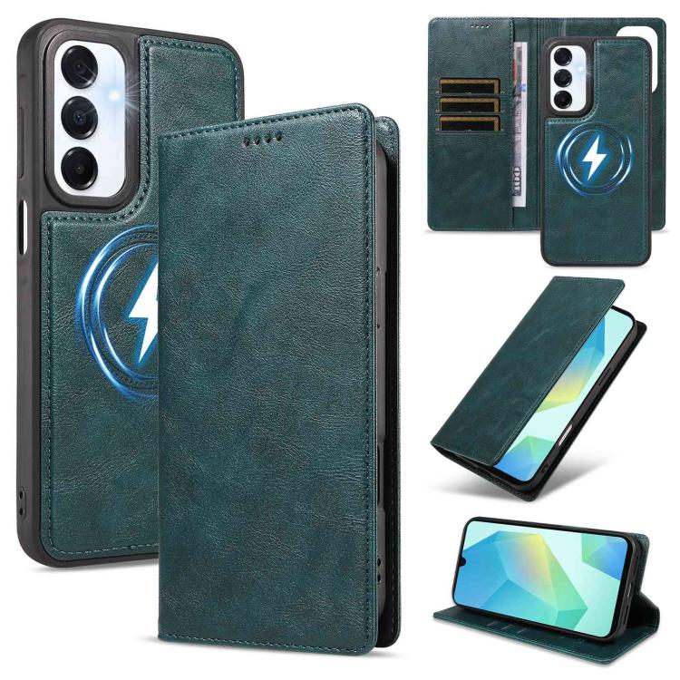 Custodia per telefono in ecopelle vegana con texture in pelle bovina, protezione RFID, rimovibile e magnetica 2 in 1., For Galaxy A17 5G, For Galaxy A26 5G, For Galaxy A36 5G, For Galaxy A16 5G