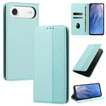 Custodia per telefono in ecopelle con motivo a meandro in rilievo e protezione RFID., For iPhone Air, For iPhone 16 Pro Max, For iPhone 16 Pro