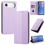 Custodia per telefono in ecopelle con motivo a meandro in rilievo e protezione RFID., For iPhone Air, For iPhone 16 Pro Max, For iPhone 16 Pro