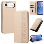 Custodia per telefono in ecopelle con motivo a meandro in rilievo e protezione RFID., For iPhone Air, For iPhone 16 Pro Max, For iPhone 16 Pro