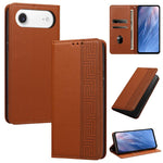 Custodia per telefono in ecopelle con motivo a meandro in rilievo e protezione RFID., For iPhone Air, For iPhone 16 Pro Max, For iPhone 16 Pro