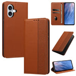 Custodia per telefono in ecopelle con motivo a meandro in rilievo e protezione RFID., For iPhone 16 Plus, For iPhone 16, For iPhone 15 Pro Max