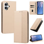 Custodia per telefono in ecopelle con motivo a meandro in rilievo e protezione RFID., For iPhone 16 Plus, For iPhone 16, For iPhone 15 Pro Max