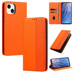Custodia per telefono in ecopelle con motivo a meandro in rilievo e protezione RFID., For iPhone 15 Pro, For iPhone 15 Plus / 14 Plus, For iPhone 15