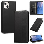 Custodia per telefono in ecopelle con motivo a meandro in rilievo e protezione RFID., For iPhone 15 Pro, For iPhone 15 Plus / 14 Plus, For iPhone 15