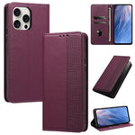 Custodia per telefono in ecopelle con motivo a meandro in rilievo e protezione RFID., For iPhone 14 / 13, For iPhone 14 Pro Max, For iPhone 14 Pro