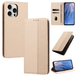 Custodia per telefono in ecopelle con motivo a meandro in rilievo e protezione RFID., For iPhone 14 / 13, For iPhone 14 Pro Max, For iPhone 14 Pro
