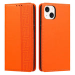 Custodia per telefono in ecopelle con motivo a meandro in rilievo e protezione RFID., For iPhone 14 / 13, For iPhone 14 Pro Max, For iPhone 14 Pro