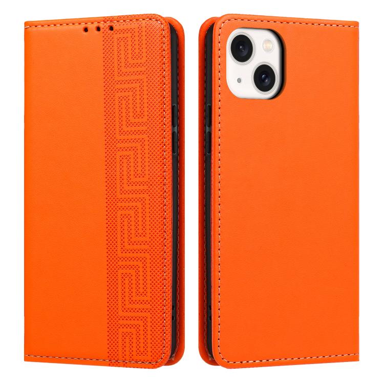 Custodia per telefono in ecopelle con motivo a meandro in rilievo e protezione RFID., For iPhone 14 / 13, For iPhone 14 Pro Max, For iPhone 14 Pro