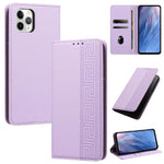 Custodia per telefono in ecopelle con motivo a meandro in rilievo e protezione RFID., For iPhone 11, For iPhone 11 Pro
