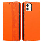 Custodia per telefono in ecopelle con motivo a meandro in rilievo e protezione RFID., For iPhone 11, For iPhone 11 Pro