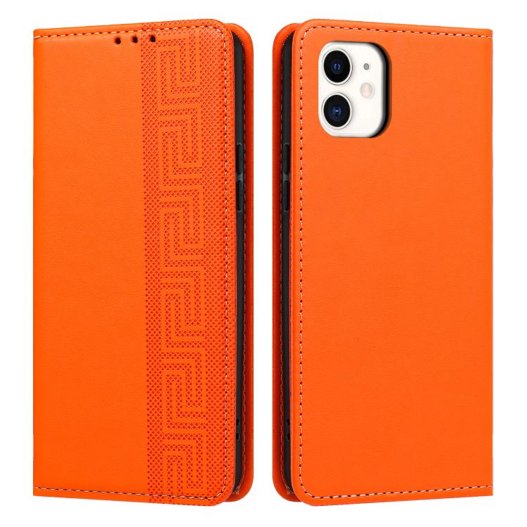 Custodia per telefono in ecopelle con motivo a meandro in rilievo e protezione RFID., For iPhone 11, For iPhone 11 Pro