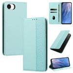 Custodia per telefono in ecopelle con motivo a meandro in rilievo e protezione RFID., For iPhone 18 Pro, For iPhone 18 Pro Max, For iPhone 17e / 16e