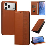 Custodia per telefono in ecopelle con motivo a meandro in rilievo e protezione RFID., For iPhone 18 Pro, For iPhone 18 Pro Max, For iPhone 17e / 16e