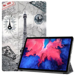 Custer Custodia in pelle piatta Smart Flip con motivo dipinto orizzontale con funzione Sleep / Wake-up e supporto a 3 pieghe, For Lenovo Tab P11 Pro (TB-XJ706F), For Lenovo Tab P11 TB-J606F / TB-J607Z