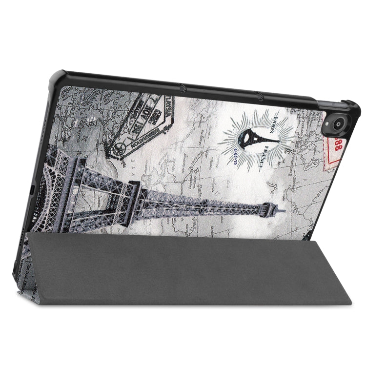 Custer Custodia in pelle piatta Smart Flip con motivo dipinto orizzontale con funzione Sleep / Wake-up e supporto a 3 pieghe, For Lenovo Tab P11 Pro (TB-XJ706F), For Lenovo Tab P11 TB-J606F / TB-J607Z