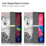 Custer Custodia in pelle piatta Smart Flip con motivo dipinto orizzontale con funzione Sleep / Wake-up e supporto a 3 pieghe, For Lenovo Tab P11 Pro (TB-XJ706F), For Lenovo Tab P11 TB-J606F / TB-J607Z