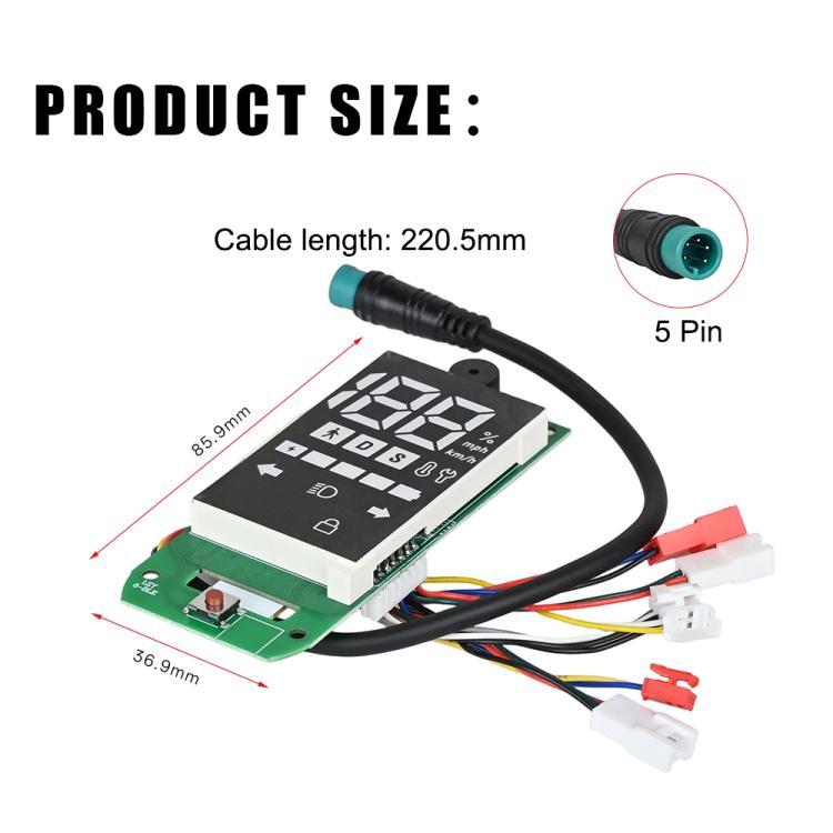 Electric Scooter Dashboard Display Circuit Board with Turn Signal Indicator, For Xiaomi 6