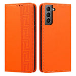 Custodia per telefono in ecopelle con motivo a meandro in rilievo e protezione RFID., For Galaxy S22+ 5G, For Galaxy S22 5G