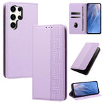 Custodia per telefono in ecopelle con motivo a meandro in rilievo e protezione RFID., For Galaxy S24 FE 5G, For Galaxy S24 Ultra 5G, For Galaxy S24+ 5G