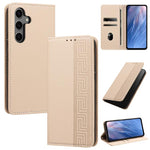 Custodia per telefono in ecopelle con motivo a meandro in rilievo e protezione RFID., For Galaxy S26 FE 5G, For Galaxy S26+ 5G, For Galaxy S26 Ultra 5G