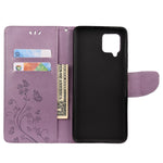 Custodia portafoglio in pelle con motivo floreale per Galaxy A42