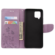 Custodia in pelle flip floreale per Galaxy A42 e Nokia 2.4