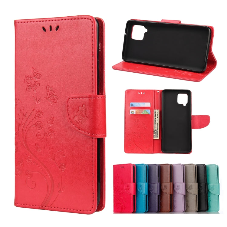 Custodia portafoglio in pelle con motivo floreale per Galaxy A42