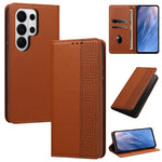Custodia per telefono in ecopelle con motivo a meandro in rilievo e protezione RFID., For Galaxy S26 FE 5G, For Galaxy S26+ 5G, For Galaxy S26 Ultra 5G