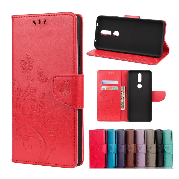 Custodia portafoglio in pelle con motivo floreale per Galaxy A42
