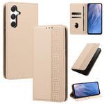 Custodia per telefono in ecopelle con motivo a meandro in rilievo e protezione RFID., For Galaxy A26 5G, For Galaxy A36 5G, For Galaxy A15 5G / 4G