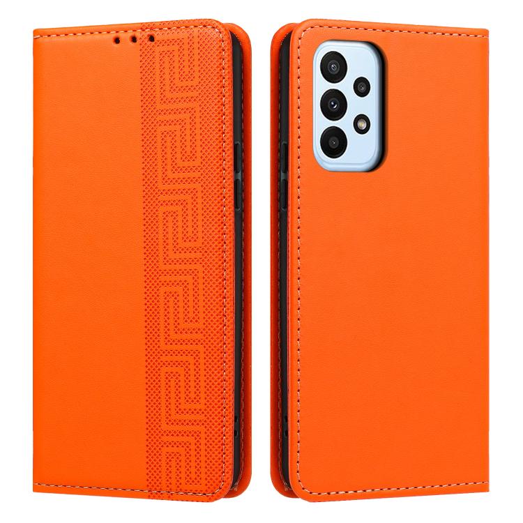 Custodia per telefono in ecopelle con motivo a meandro in rilievo e protezione RFID., For Galaxy A23 5G / 4G / M13 4G, For Galaxy A14 5G / 4G, For Galaxy A34 5G
