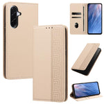 Custodia per telefono in ecopelle con motivo a meandro in rilievo e protezione RFID., For Galaxy A26 5G, For Galaxy A36 5G, For Galaxy A15 5G / 4G