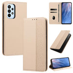 Custodia per telefono in ecopelle con motivo a meandro in rilievo e protezione RFID., For Galaxy A33 5G, For Galaxy A13 4G, For Galaxy A32 4G