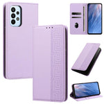 Custodia per telefono in ecopelle con motivo a meandro in rilievo e protezione RFID., For Galaxy A54 5G, For Galaxy A53 5G, For Galaxy A73 5G