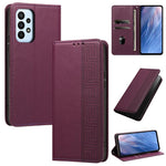 Custodia per telefono in ecopelle con motivo a meandro in rilievo e protezione RFID., For Galaxy A54 5G, For Galaxy A53 5G, For Galaxy A73 5G