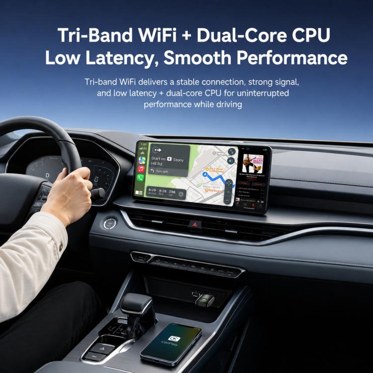 Yesido KM32 2-in-1 Wireless CarPlay and Android Auto Adapter, Wired to Wireless Car Converter, KM32