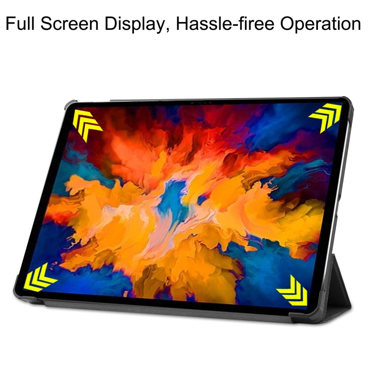 Custer Texture custodia orizzontale in pelle flip con supporto a tre pieghe e funzione Sleep/Wake-up, For Lenovo Tab P11 Pro (TB-XJ706F), For Lenovo Tab P11 (TB-J606F)