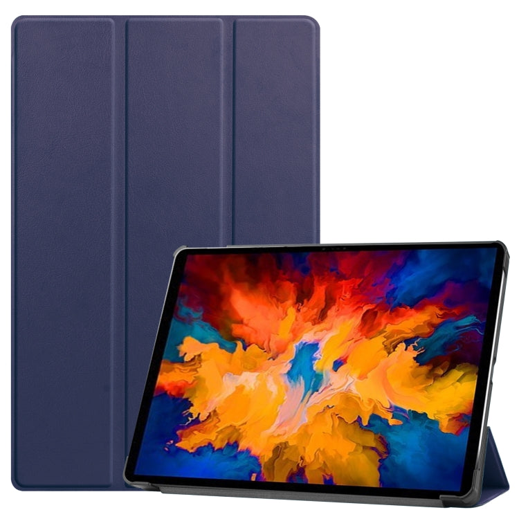 Custer Texture custodia orizzontale in pelle flip con supporto a tre pieghe e funzione Sleep/Wake-up, For Lenovo Tab P11 Pro (TB-XJ706F), For Lenovo Tab P11 (TB-J606F)