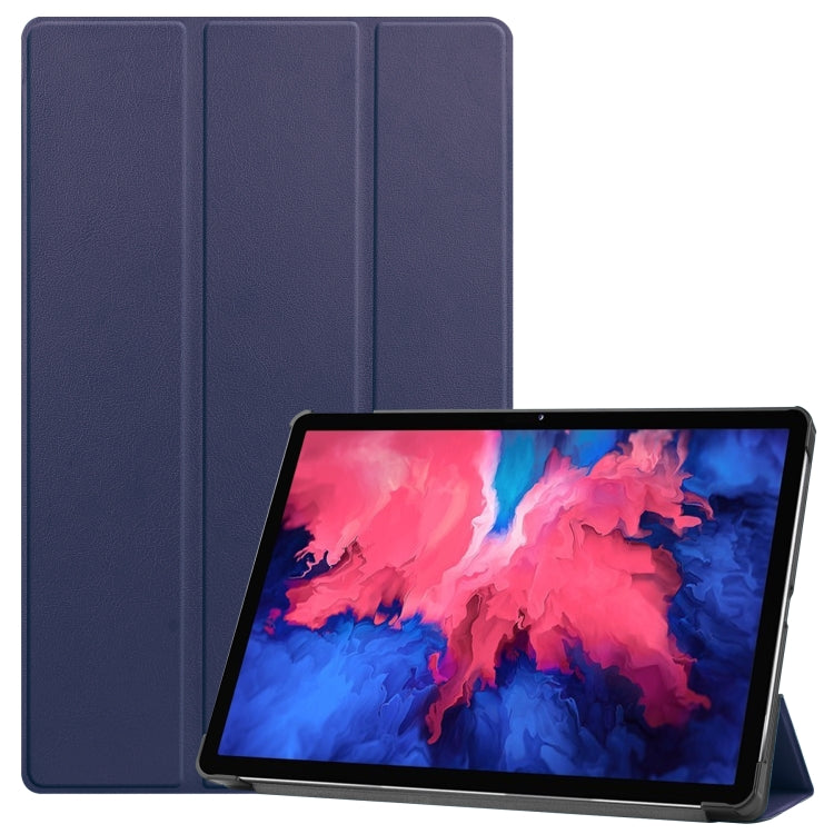 Custer Texture custodia orizzontale in pelle flip con supporto a tre pieghe e funzione Sleep/Wake-up, For Lenovo Tab P11 Pro (TB-XJ706F), For Lenovo Tab P11 (TB-J606F)