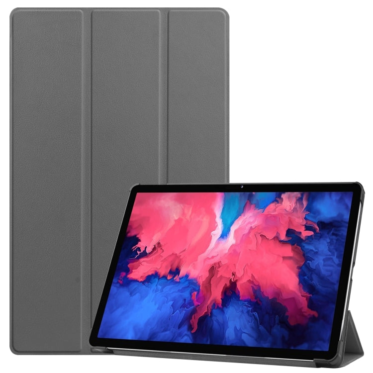 Custer Texture custodia orizzontale in pelle flip con supporto a tre pieghe e funzione Sleep/Wake-up, For Lenovo Tab P11 Pro (TB-XJ706F), For Lenovo Tab P11 (TB-J606F)